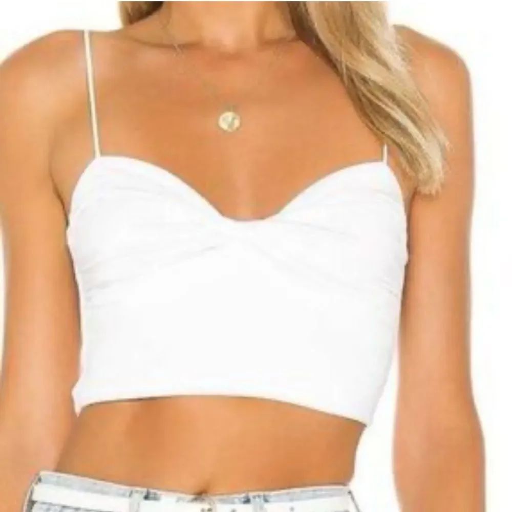 Revolve Lovers + Friends Nude Sally Wrap Tank Top White Women’s XL